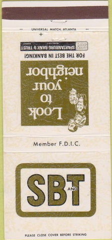 Matchbook Cover - Spartanburg Bank Trust SC 30 Strike