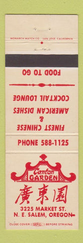 Matchbook Cover - Canton Garden Chinese Restaurant Salem OR