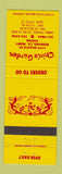 Matchbook Cover - Chin's Garden Chinese Redding CA