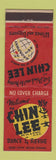 Matchbook Cover - Chin Lee Chinese Restaurant New York City
