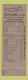 Matchbook Cover - Chin Lee Chinese Restaurant New York City