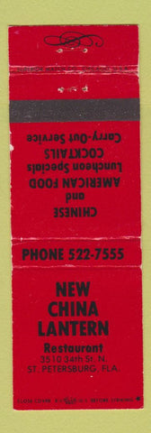 Matchbook Cover - New China Lantern Chinese Restaurant St Petersburg FL