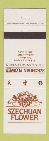 Matchbook Cover - Szechuan Flower Chinese Restaurant San Mateo CA