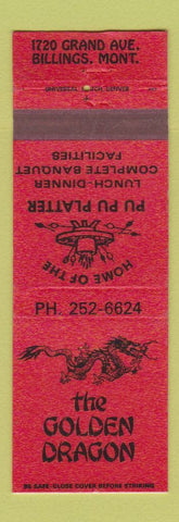 Matchbook Cover - The Golden Dragon Chinese Restaurant Billings MT WEAR