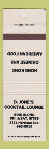 Matchbook Cover - D Jone's Cocktail Lounge Chinese Restaurant