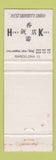 Matchbook Cover - Hong Kong by Night Chinese Restaurant Barcelona Spain WEAR