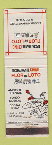 Matchbook Cover - Flor de Loto Chinese Restaurant Barcelona Spain