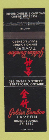 Matchbook Cover - Golden Bamboo Tavern Chinese Stratford ON