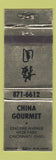 Matchbook Cover - China Gourmet Chinese Restaurant Cincinnati OH WEAR