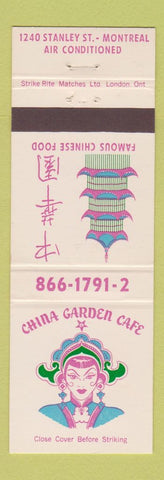 Matchbook Cover - China Garden Cafe Chinese Montreal QC girlie