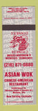 Matchbook Cover - Asian Wok Chinese Restaurant Westlake OH