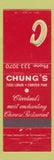 Matchbook Cover - Chung's Chinese Restaurant Cleveland OH
