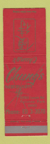 Matchbook Cover - Chung's Chinese Restaurant Fairview Park OH