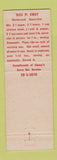 Matchbook Cover - Chung's Chinese Restaurant Fairview Park OH