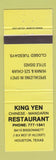 Matchbook Cover - King Yen Chinese Restaurant Houston TX