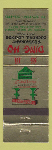 Matchbook Cover - Ding Ho Chinese Restaurant Columbus OH