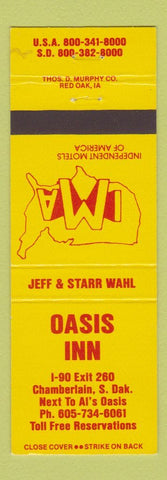 Matchbook Cover - Oasis Inn Chamberlain SD motel