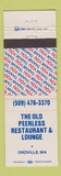 Matchbook Cover - Old Peerless Restaurant Lounge Oroville WA
