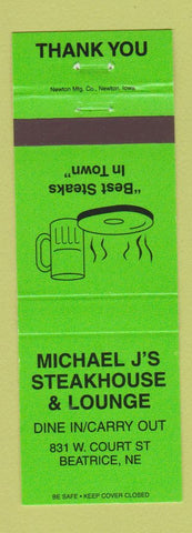 Matchbook Cover - Michael Je's Steak House Lounge Beatrice NE