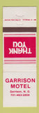 Matchbook Cover - Garrison Motel ND