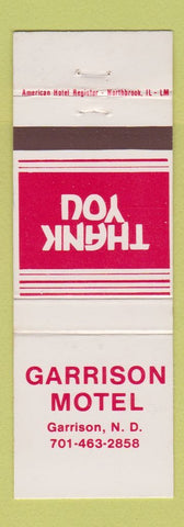 Matchbook Cover - Garrison Motel ND
