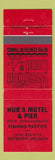 Matchbook Cover - Hub's Motel Pier Sister Bay WI WEAR RED