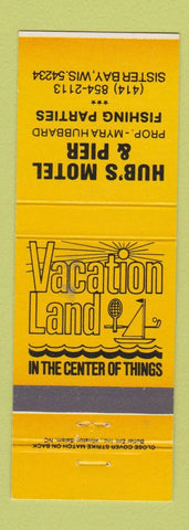 Matchbook Cover - Hub's Motel Pier Sister Bay WI YELLOW