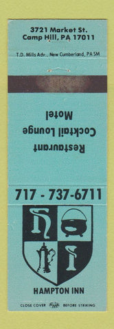 Matchbook Cover - Hampton Inn Camp Hill PA TEAL WEAR