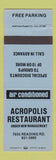 Matchbook Cover - Acropolis Restaurant Cincinnati OH BLUE
