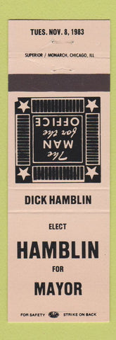 Matchbook Cover - Dick Hamblin for Mayor 1983 PEACH