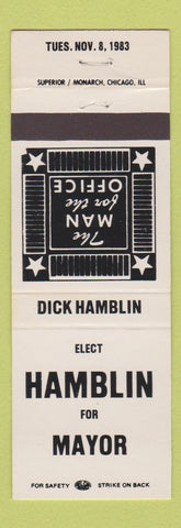 Matchbook Cover - Dick Hamblin for Mayor 1983 WHITE