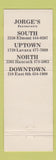 Matchbook Cover - Jorge Arrendondo's Restaurants Austin TX ORANGE