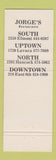 Matchbook Cover - Jorge Arrendondo's Restaurants Austin TX RED