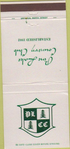 Matchbook Cover - Pine Lake Country Club West Bloomfield Township MI 30 Strike