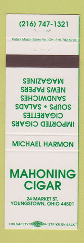 Matchbook Cover - Mahoning Cigar Tobacco Youngstown OH WHITE