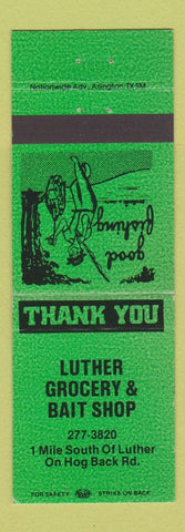 Matchbook Cover - Luther Grocery Bait Shop Luther OK