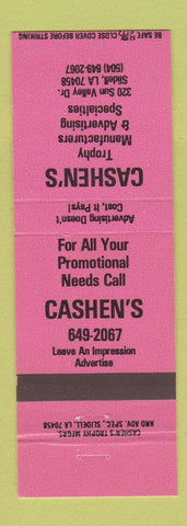 Matchbook Cover - Cashen's Promotional Items Trophy Slidell LA