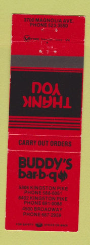 Matchbook Cover - Buddy's BBQ Knoxville TN