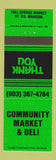 Matchbook Cover - Community Market Deli Madison WI