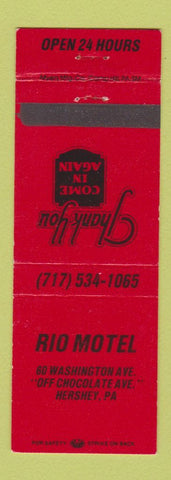 Matchbook Cover - Rio Motel Hershey PA