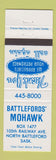 Matchbook Cover - Battlefords' Mohawk North Battleford SK