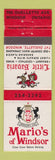 Matchbook Cover - Mario's of Windsor ON Restaurant