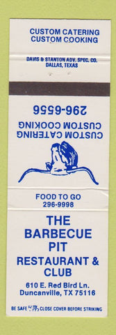 Matchbook Cover - BBQ Pit Restaurant Club Duncanville TX
