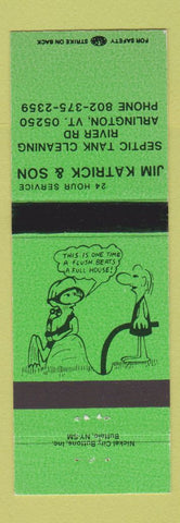 Matchbook Cover - Jim Katrick Son Septic Tank Cleaning Arlington VT