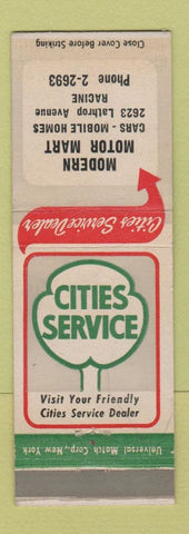 Matchbook Cover - Cities oil gas Modern Motor Mart Racine WI