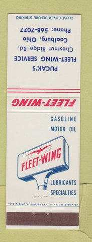 Matchbook Cover - Fleet Wing oil gas Pucak's Coalburg OH