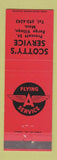 Matchbook Cover - Flying A oil gas Scotty's Forge Village MA