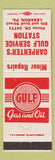 Matchbook Cover - Gulf oil gas Carpenter's Lebanon PA