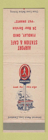 Matchbook Cover - Marathon oil gas Airport Station Cafe Findlay OH