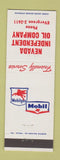 Matchbook Cover - Mobil oil gas Nevada Oil Company